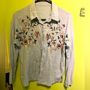 Embroidered blue blouse